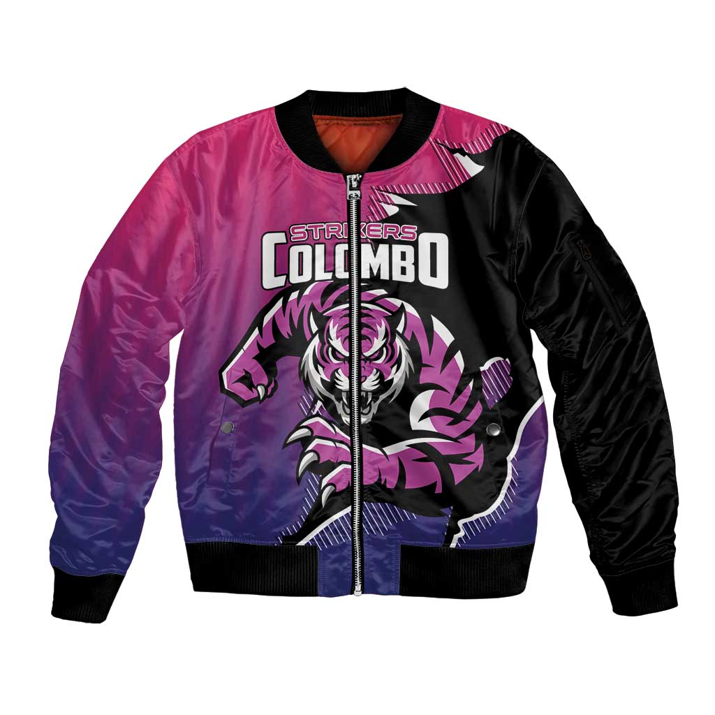Custom Colombo Cricket Strikers Sleeve Zip Bomber Jacket Strike To Conquer - Wonder Print Shop