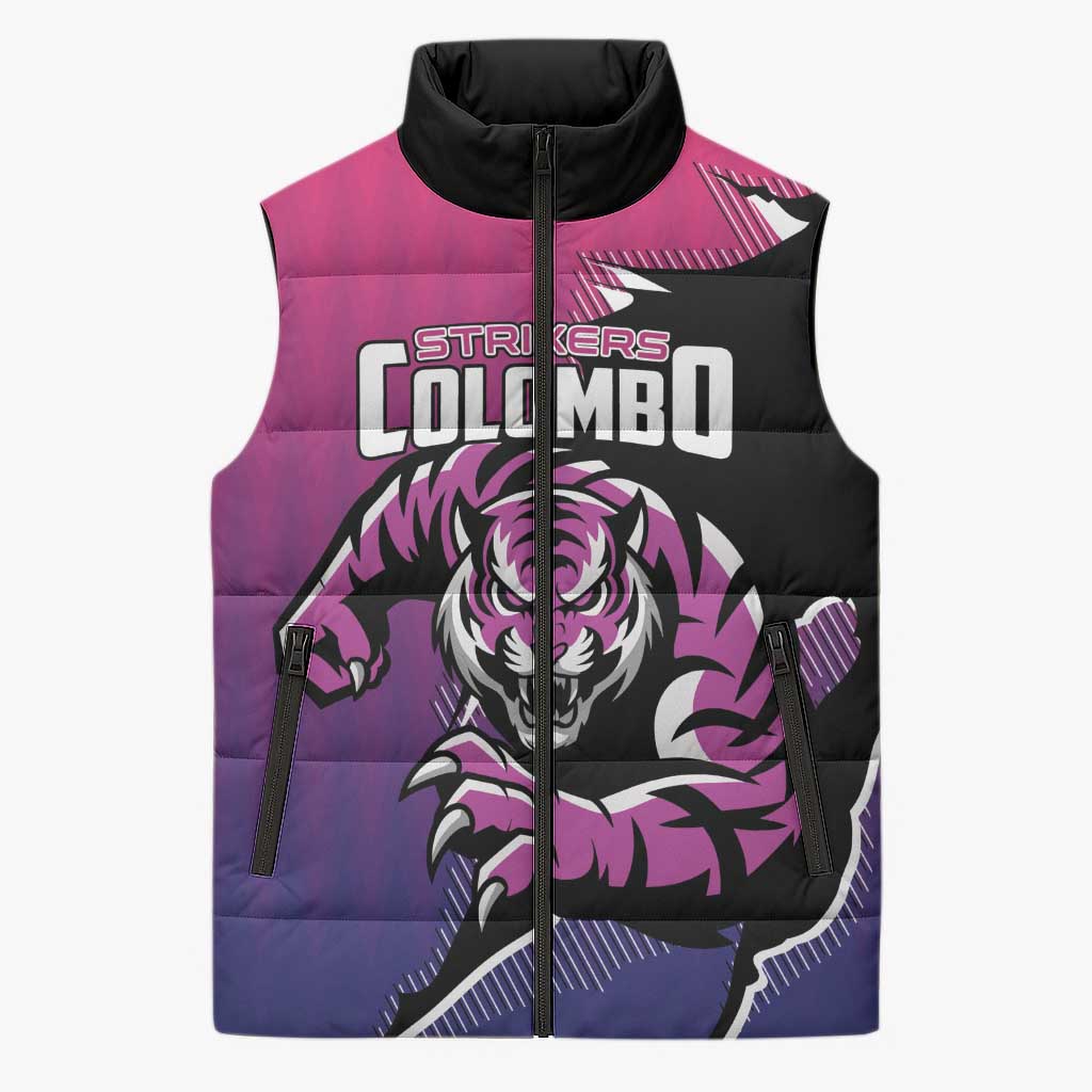Custom Colombo Cricket Strikers Sleeveless Puffer Jacket Strike To Conquer - Wonder Print Shop