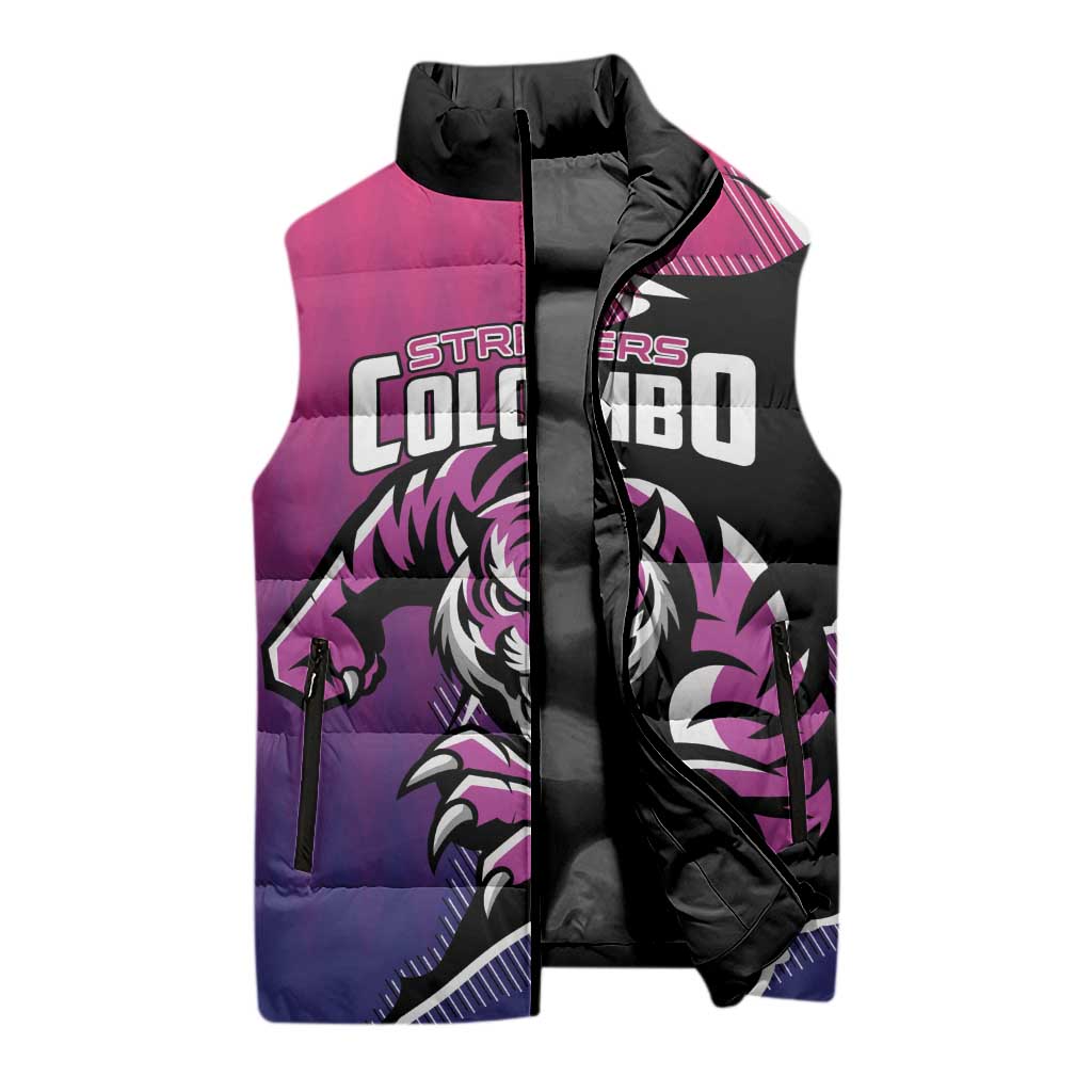 Custom Colombo Cricket Strikers Sleeveless Puffer Jacket Strike To Conquer - Wonder Print Shop