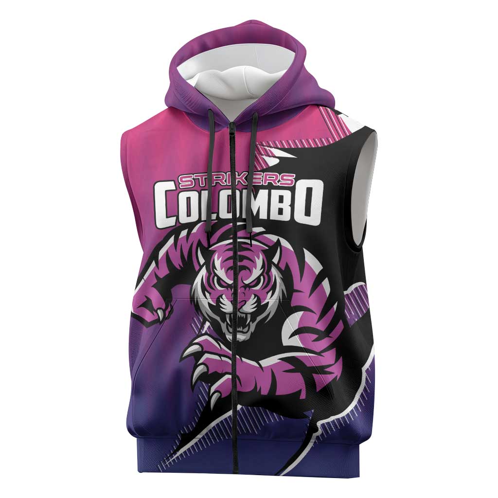 Custom Colombo Cricket Strikers Sleeveless Zip Hoodie Strike To Conquer - Wonder Print Shop