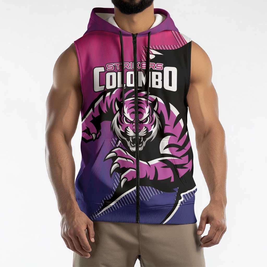 Custom Colombo Cricket Strikers Sleeveless Zip Hoodie Strike To Conquer - Wonder Print Shop