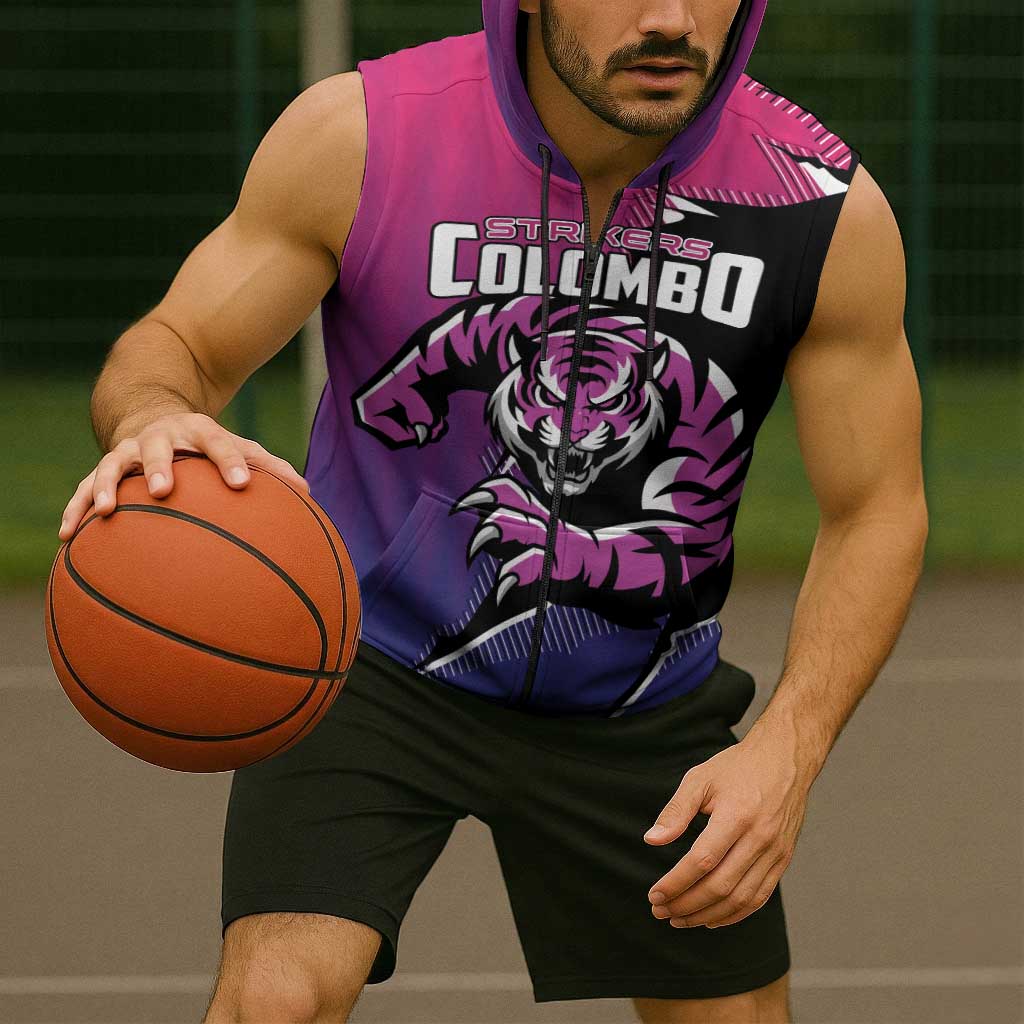 Custom Colombo Cricket Strikers Sleeveless Zip Hoodie Strike To Conquer - Wonder Print Shop