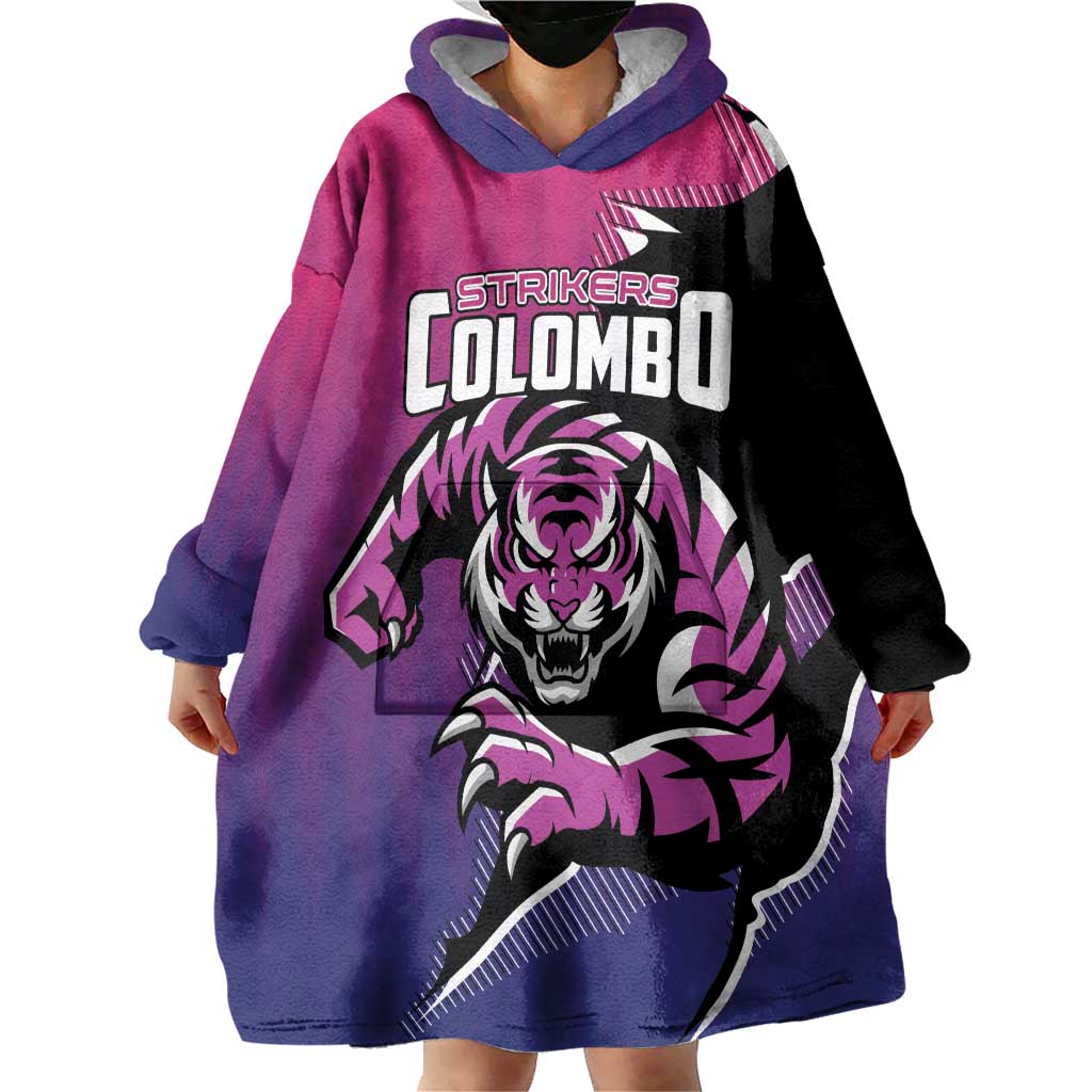 Custom Colombo Cricket Strikers Wearable Blanket Hoodie Strike To Conquer - Wonder Print Shop