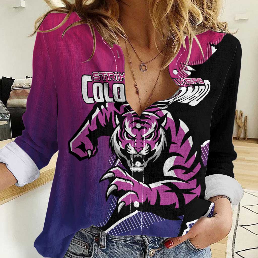 Custom Colombo Cricket Strikers Women Casual Shirt Strike To Conquer - Wonder Print Shop
