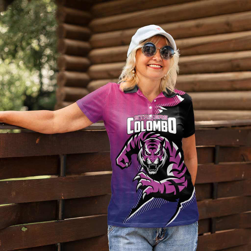 Custom Colombo Cricket Strikers Women Polo Shirt Strike To Conquer - Wonder Print Shop