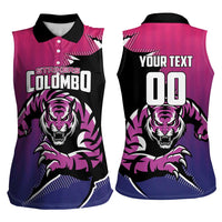 Custom Colombo Cricket Strikers Women Sleeveless Polo Shirt Strike To Conquer - Wonder Print Shop