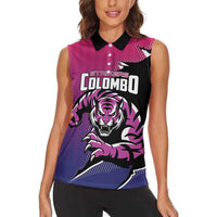 Custom Colombo Cricket Strikers Women Sleeveless Polo Shirt Strike To Conquer - Wonder Print Shop