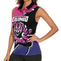 Custom Colombo Cricket Strikers Women Sleeveless Polo Shirt Strike To Conquer - Wonder Print Shop