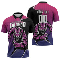 Custom Colombo Cricket Strikers Zipper Polo Shirt Strike To Conquer - Wonder Print Shop