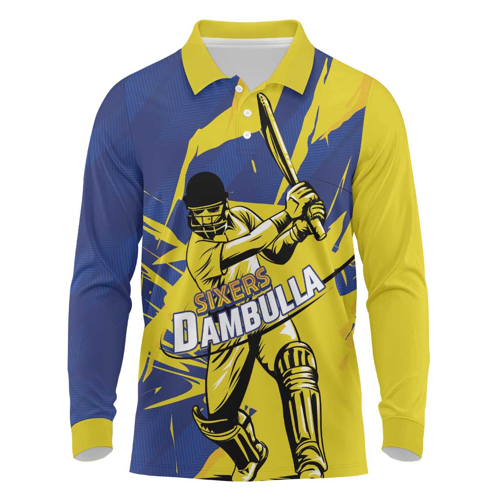 Custom Dambulla Cricket Sixers Long Sleeve Polo Shirt Ignite The Pride - Wonder Print Shop