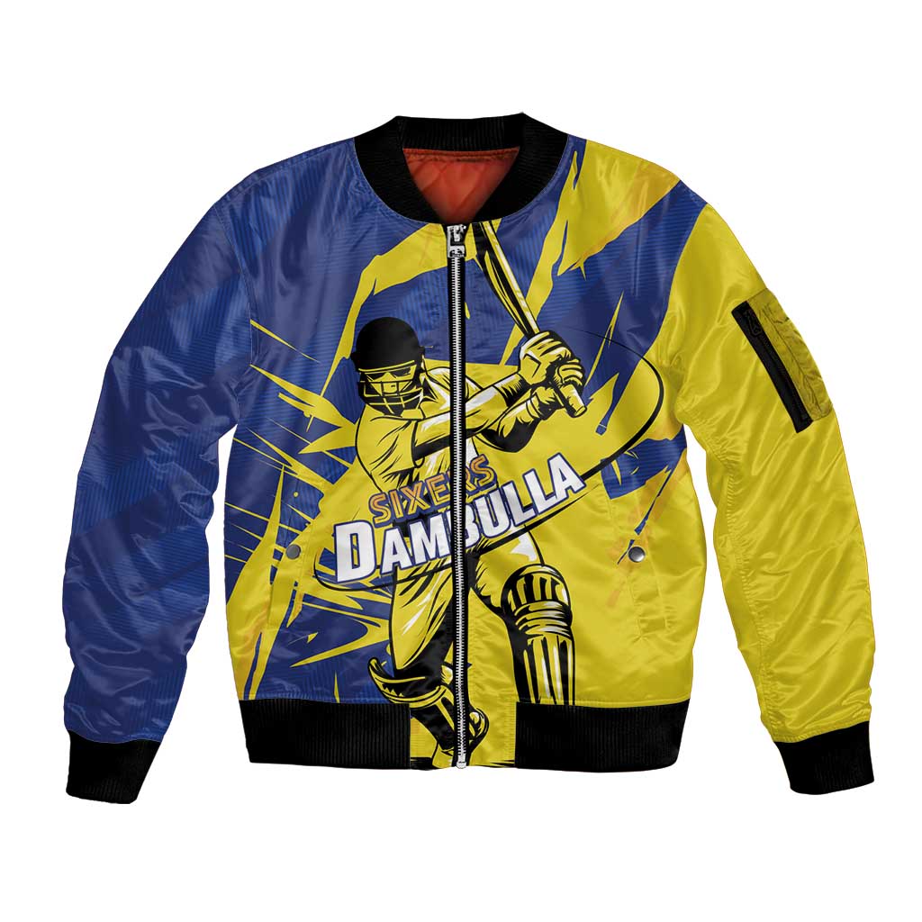 Custom Dambulla Cricket Sixers Sleeve Zip Bomber Jacket Ignite The Pride - Wonder Print Shop