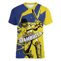 Custom Dambulla Cricket Sixers Women V-Neck T-Shirt Ignite The Pride - Wonder Print Shop