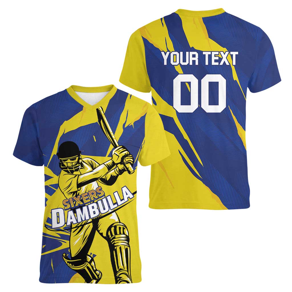 Custom Dambulla Cricket Sixers Women V-Neck T-Shirt Ignite The Pride - Wonder Print Shop