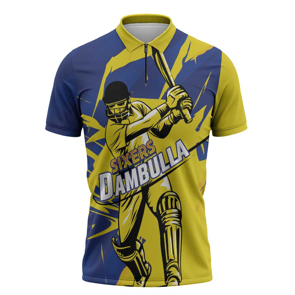Custom Dambulla Cricket Sixers Zipper Polo Shirt Ignite The Pride - Wonder Print Shop
