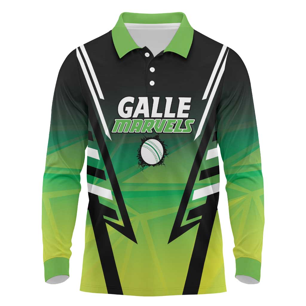 Custom Galle Cricket Marvels Long Sleeve Polo Shirt Api Galle Boys - Wonder Print Shop