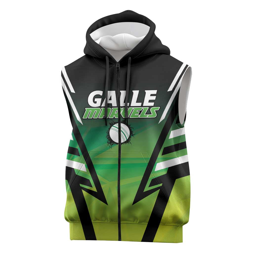 Custom Galle Cricket Marvels Sleeveless Zip Hoodie Api Galle Boys - Wonder Print Shop