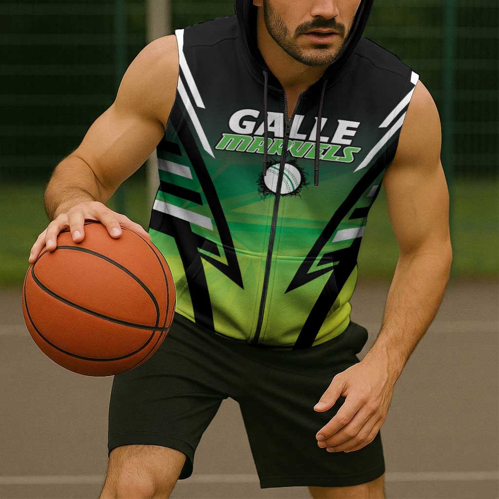 Custom Galle Cricket Marvels Sleeveless Zip Hoodie Api Galle Boys - Wonder Print Shop