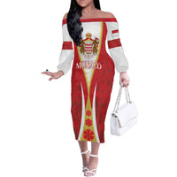 Personalized Monaco Family Matching Off The Shoulder Long Sleeve Dress and Hawaiian Shirt Deo Juvante - Wonder Print Shop