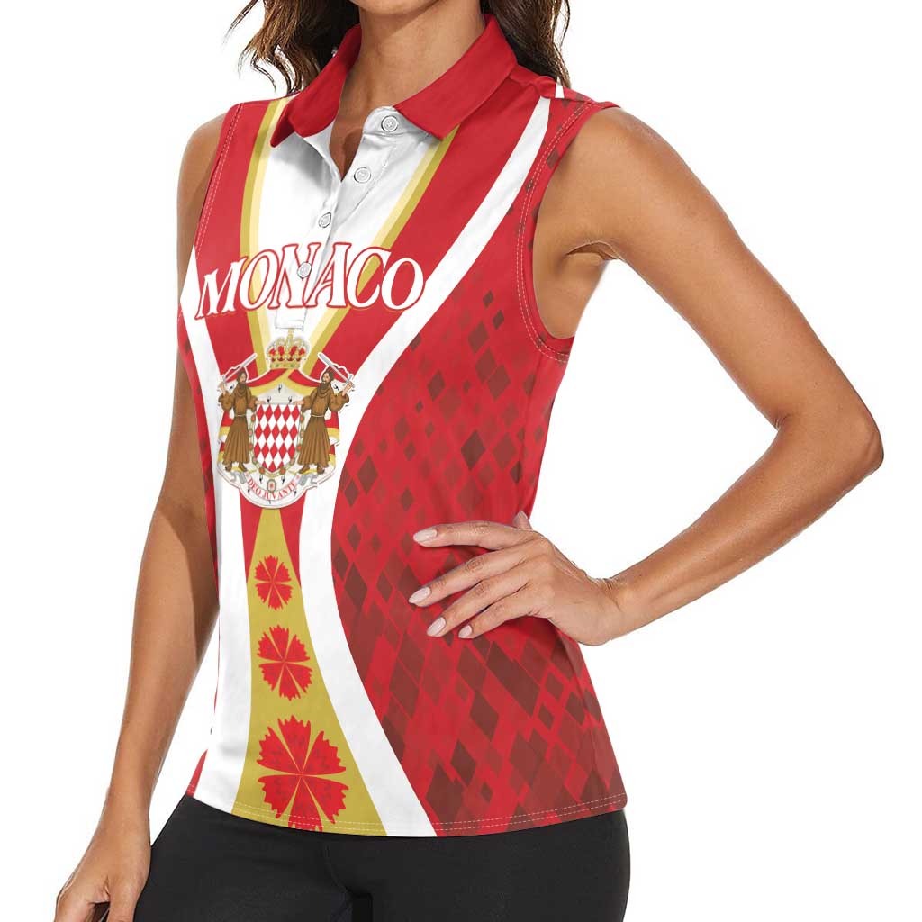 Personalized Monaco Women Sleeveless Polo Shirt Deo Juvante - Wonder Print Shop