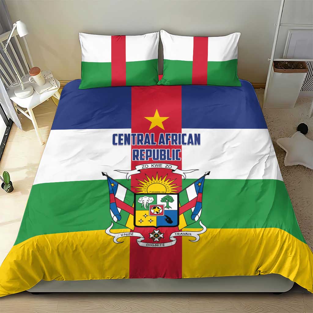 Central African Republic Bedding Set Zo Kwe Zo Flag Style - Wonder Print Shop