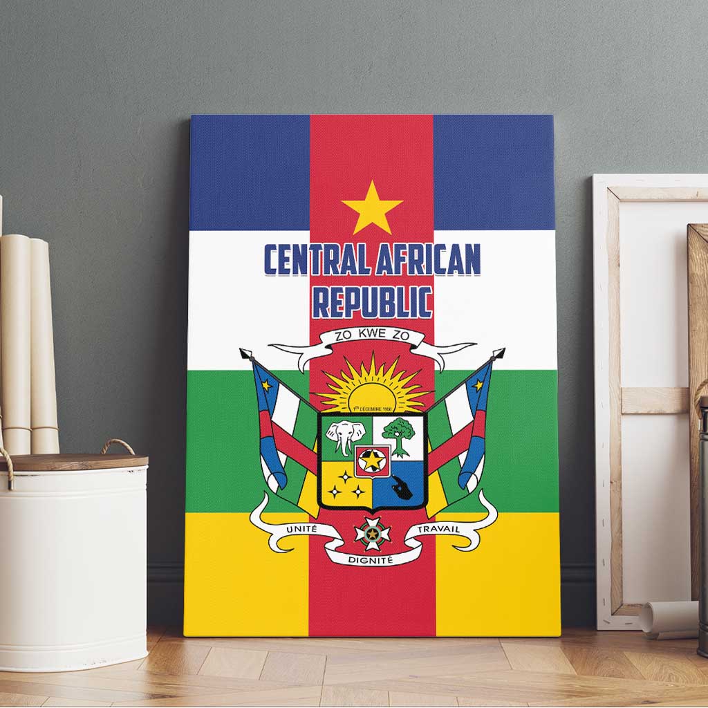 Central African Republic Canvas Wall Art Zo Kwe Zo Flag Style - Wonder Print Shop
