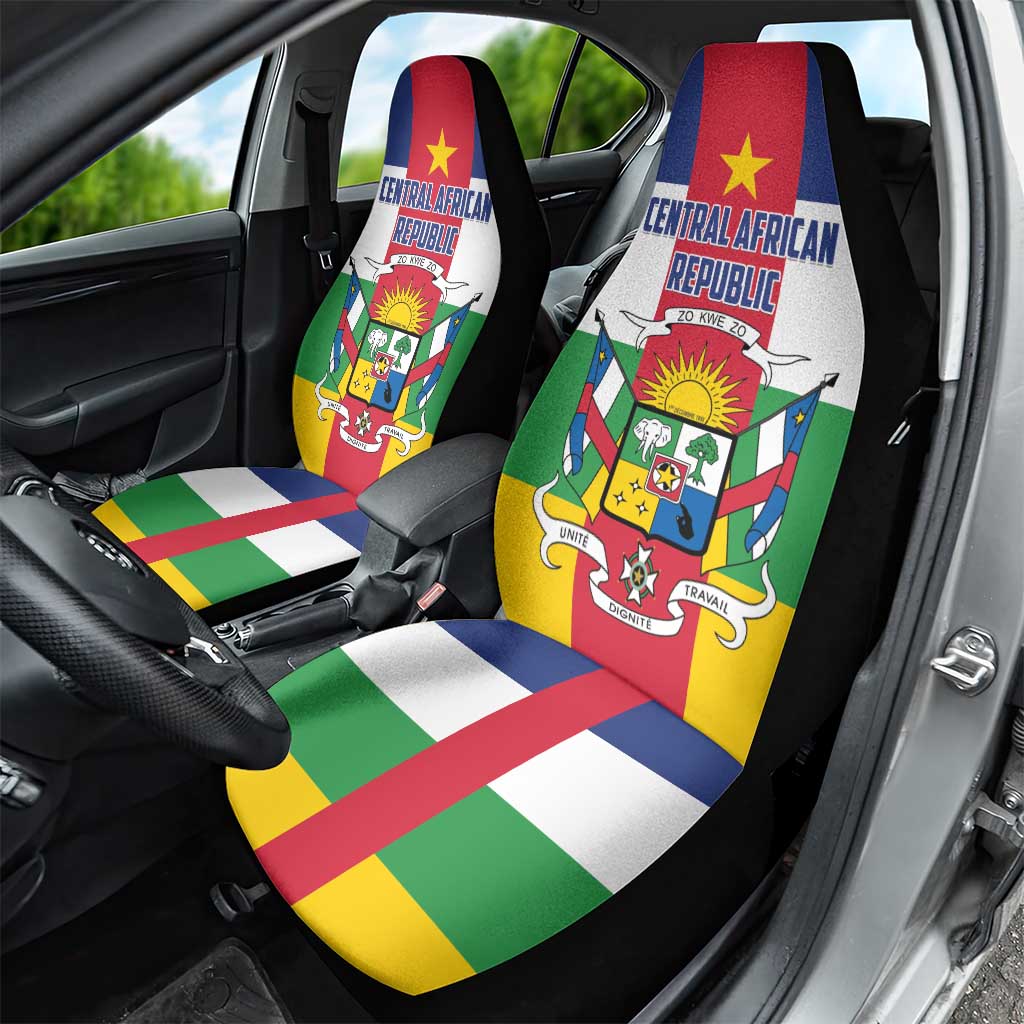 Central African Republic Car Seat Cover Zo Kwe Zo Flag Style - Wonder Print Shop