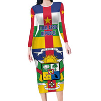 Personalized Central African Republic Family Matching Long Sleeve Bodycon Dress and Hawaiian Shirt Zo Kwe Zo Flag Style - Wonder Print Shop