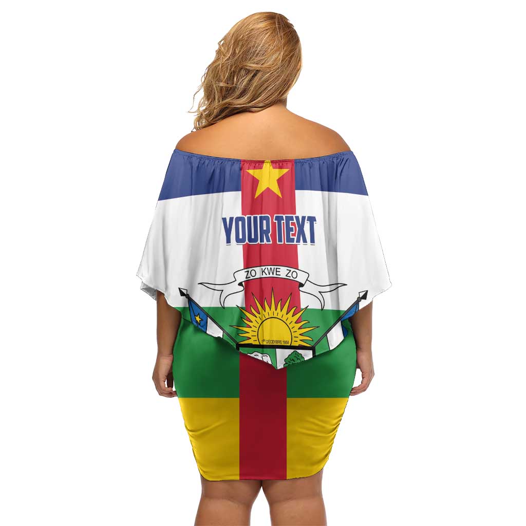 Personalized Central African Republic Family Matching Off Shoulder Short Dress and Hawaiian Shirt Zo Kwe Zo Flag Style - Wonder Print Shop
