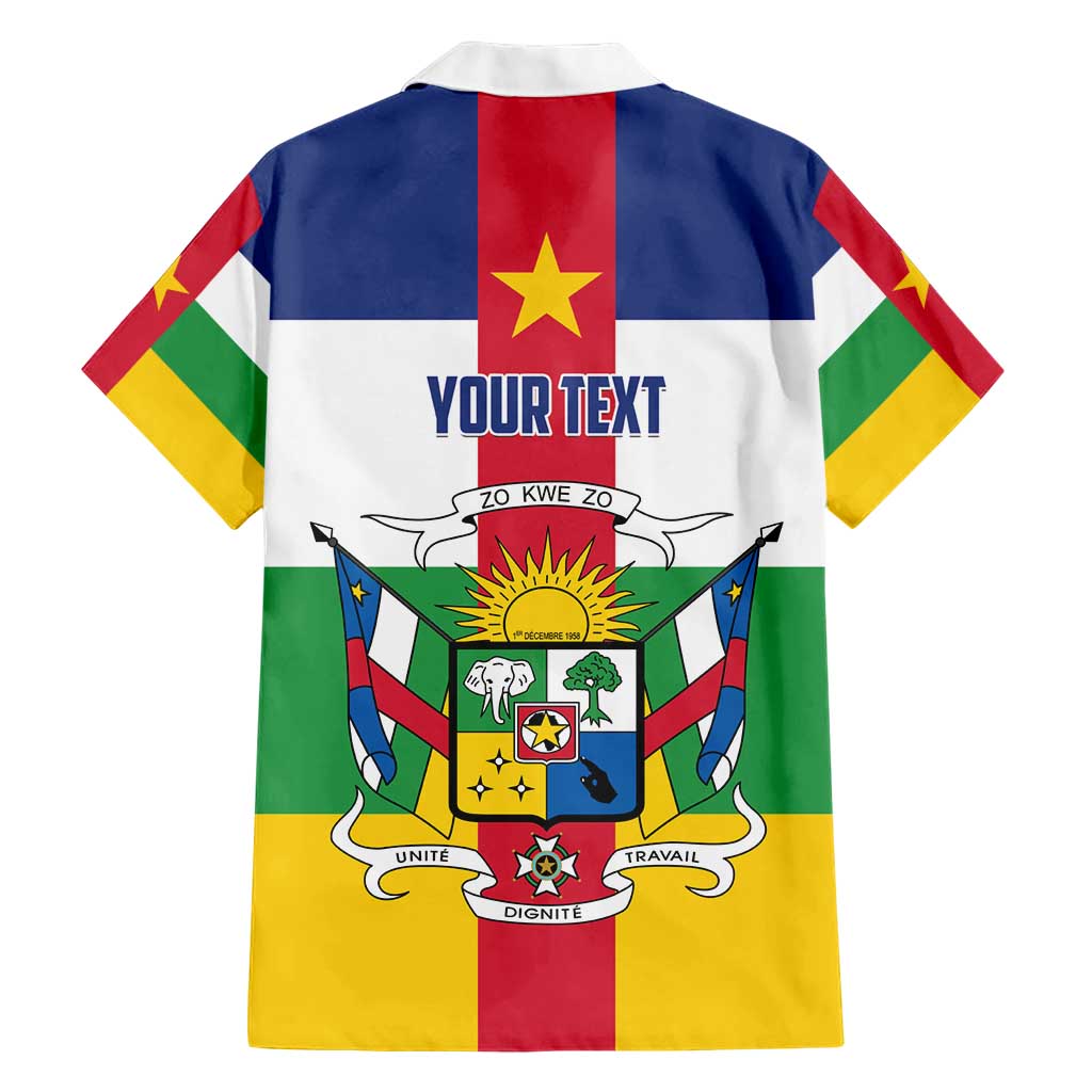 Personalized Central African Republic Family Matching Short Sleeve Bodycon Dress and Hawaiian Shirt Zo Kwe Zo Flag Style - Wonder Print Shop