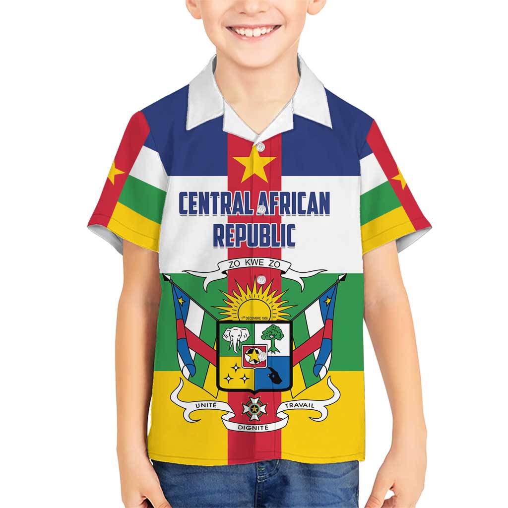 Personalized Central African Republic Hawaiian Shirt Zo Kwe Zo Flag Style - Wonder Print Shop