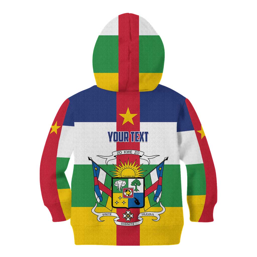 Personalized Central African Republic Kid Hoodie Zo Kwe Zo Flag Style - Wonder Print Shop