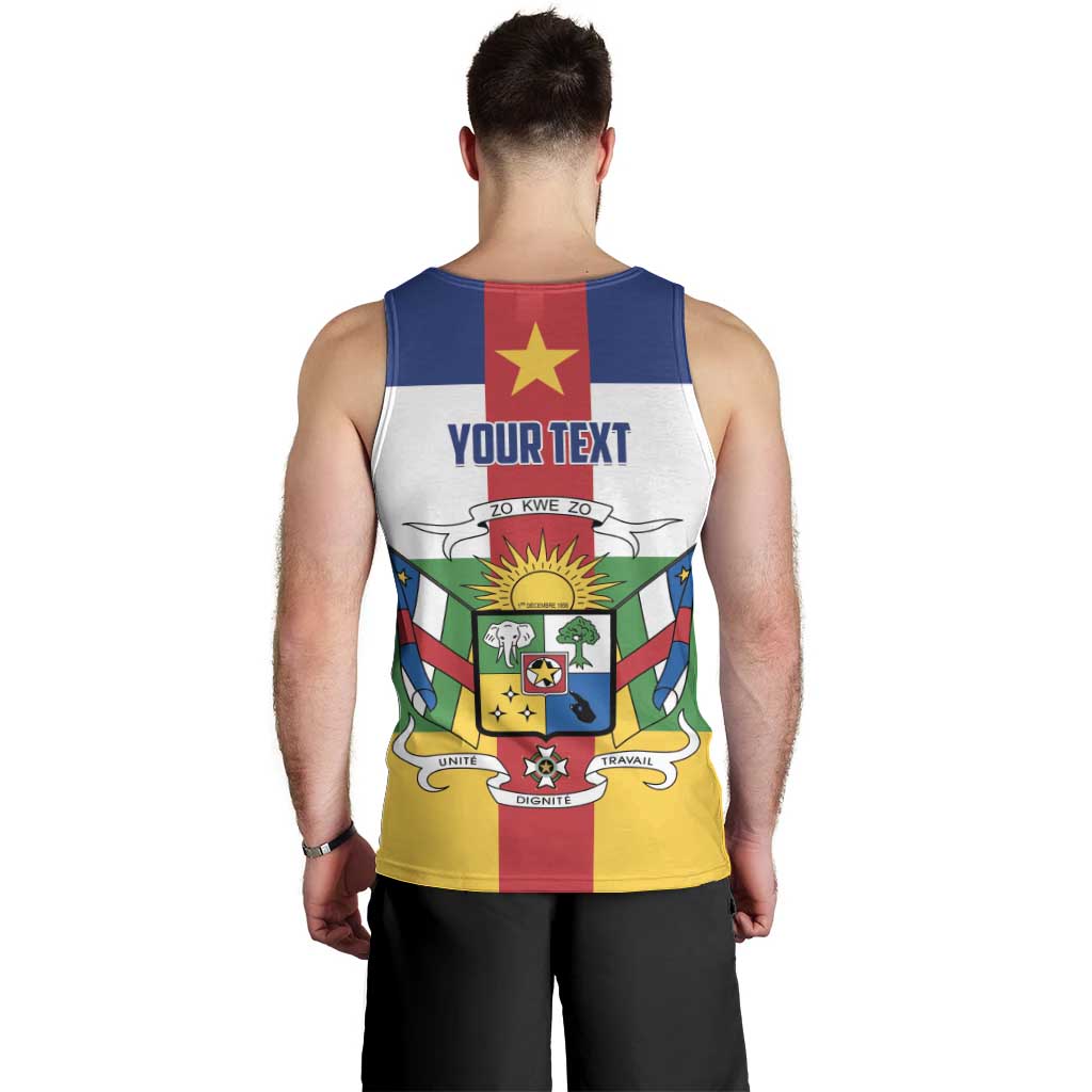 Personalized Central African Republic Men Tank Top Zo Kwe Zo Flag Style - Wonder Print Shop