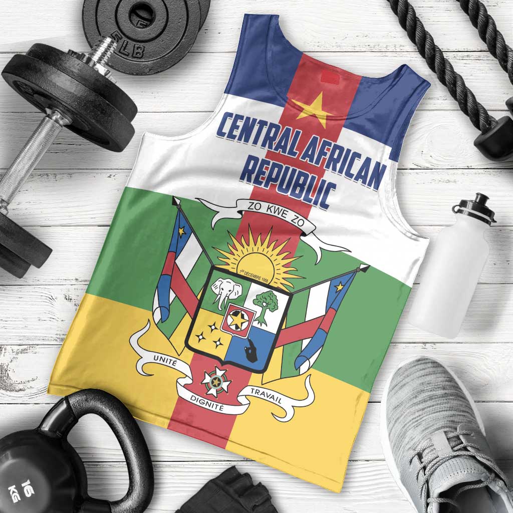 Personalized Central African Republic Men Tank Top Zo Kwe Zo Flag Style - Wonder Print Shop