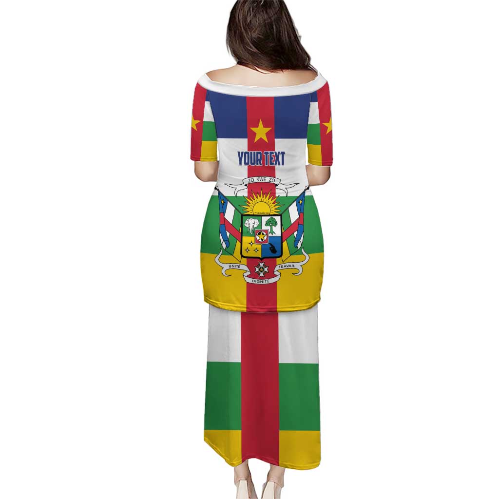 Personalized Central African Republic Puletasi Zo Kwe Zo Flag Style - Wonder Print Shop