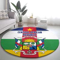 Central African Republic Round Carpet Zo Kwe Zo Flag Style