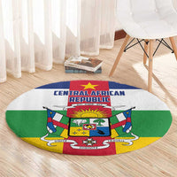 Central African Republic Round Carpet Zo Kwe Zo Flag Style