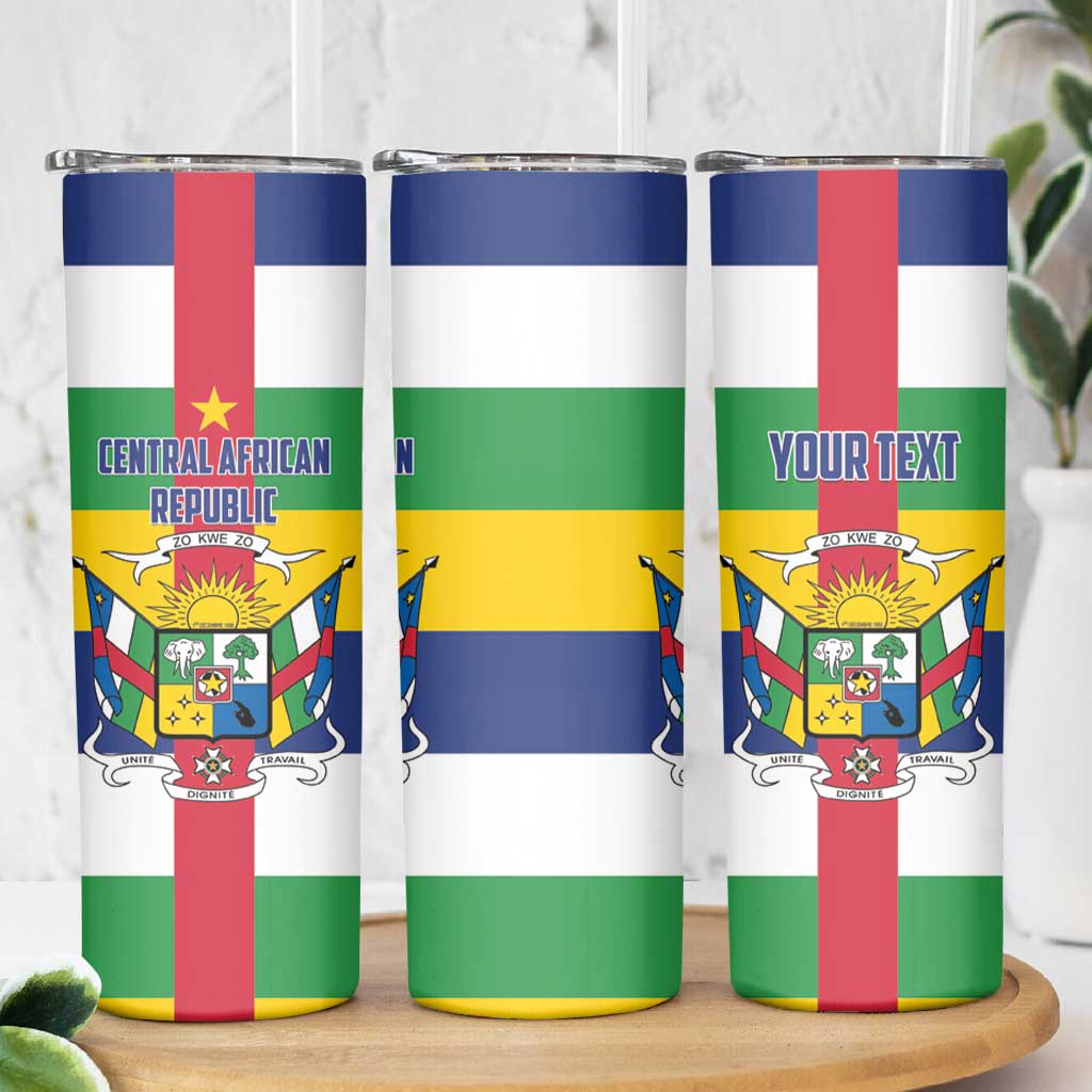 Personalized Central African Republic Skinny Tumbler Zo Kwe Zo Flag Style - Wonder Print Shop