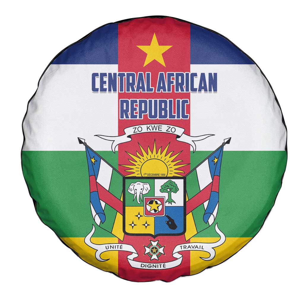 Central African Republic Spare Tire Cover Zo Kwe Zo Flag Style - Wonder Print Shop