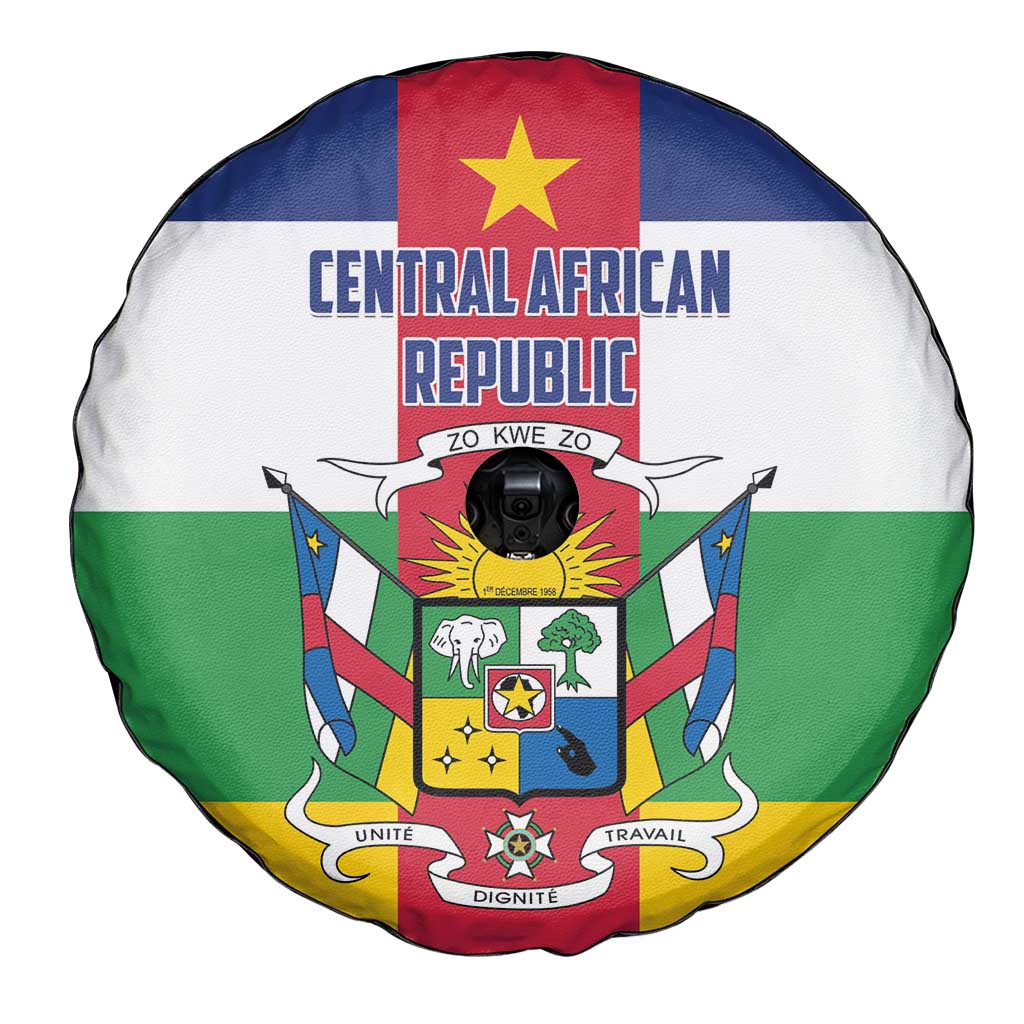 Central African Republic Spare Tire Cover Zo Kwe Zo Flag Style - Wonder Print Shop