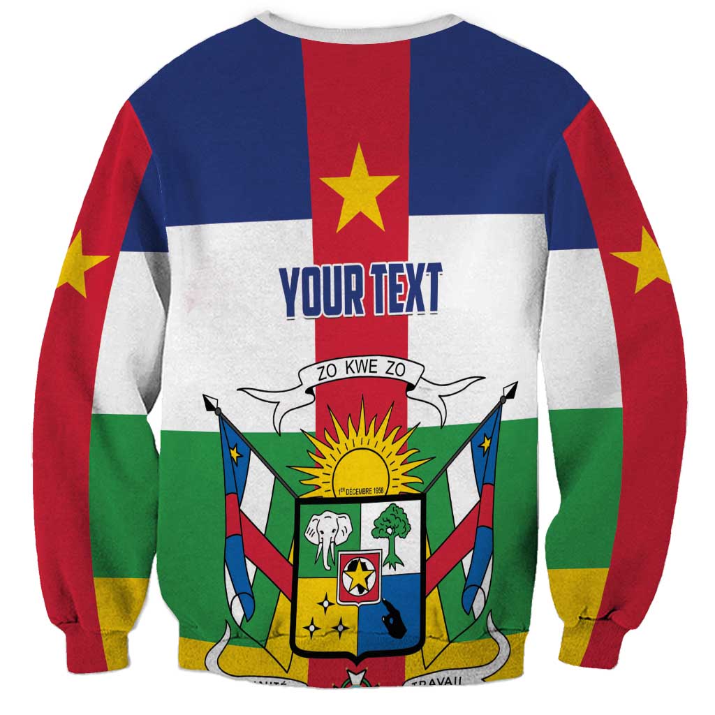 Personalized Central African Republic Sweatshirt Zo Kwe Zo Flag Style - Wonder Print Shop