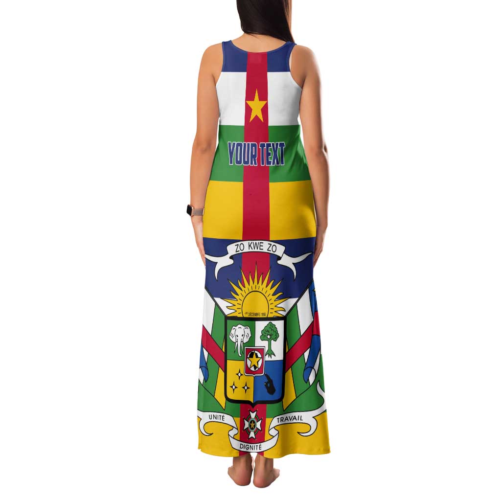 Personalized Central African Republic Tank Maxi Dress Zo Kwe Zo Flag Style - Wonder Print Shop