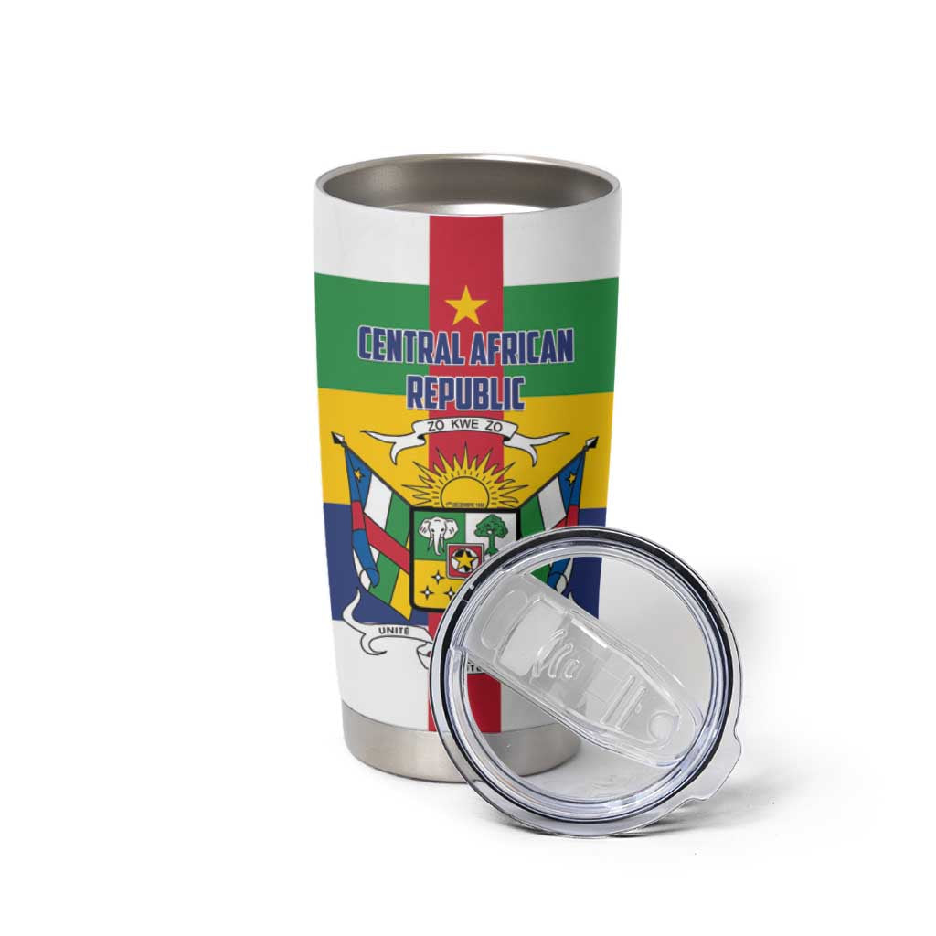 Personalized Central African Republic Tumbler Cup Zo Kwe Zo Flag Style - Wonder Print Shop