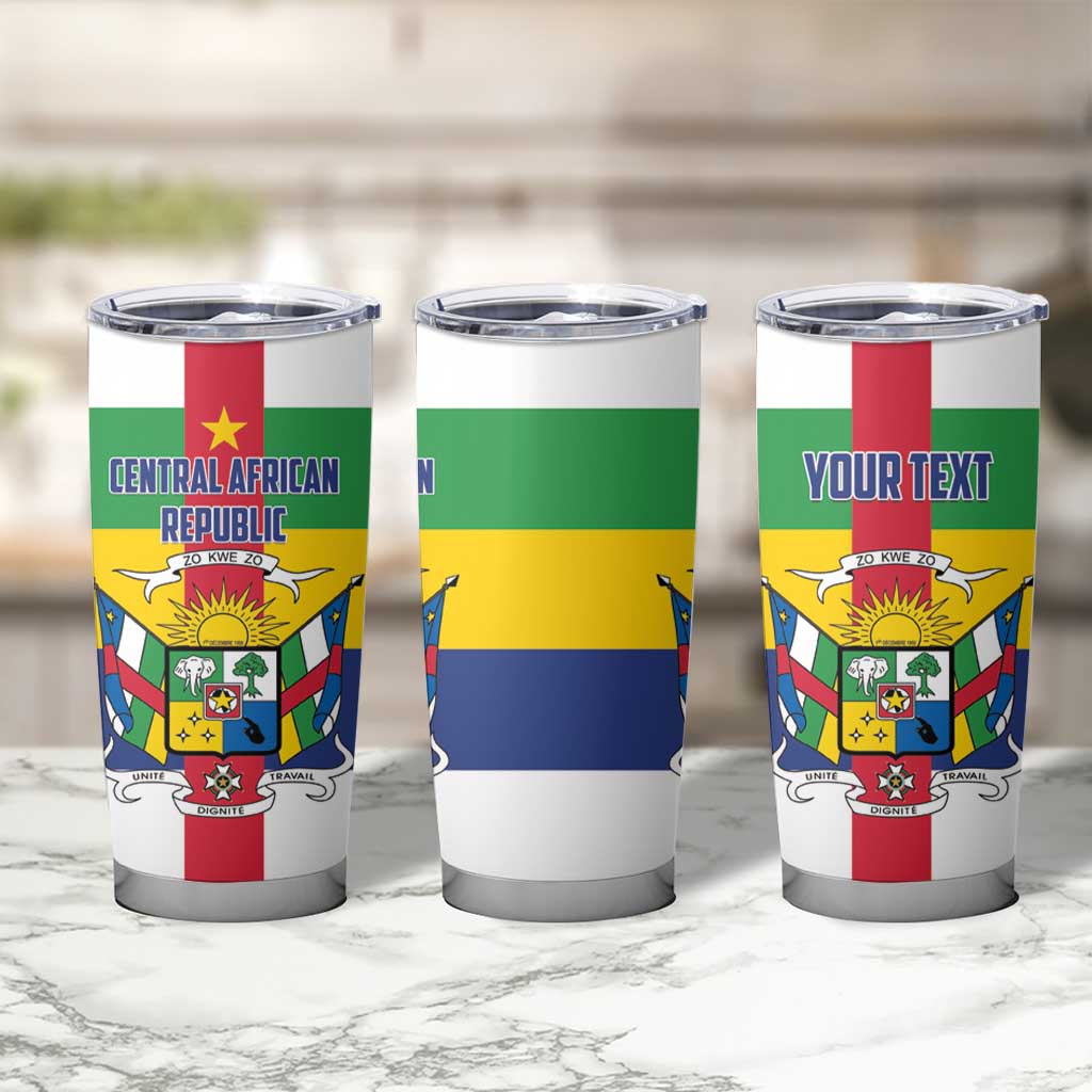 Personalized Central African Republic Tumbler Cup Zo Kwe Zo Flag Style - Wonder Print Shop