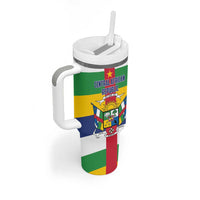 Personalized Central African Republic Tumbler With Handle Zo Kwe Zo Flag Style - Wonder Print Shop