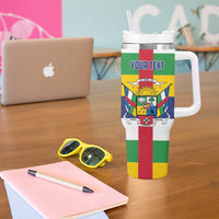 Personalized Central African Republic Tumbler With Handle Zo Kwe Zo Flag Style - Wonder Print Shop