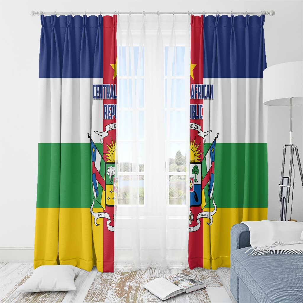 Central African Republic Window Curtain Zo Kwe Zo Flag Style - Wonder Print Shop