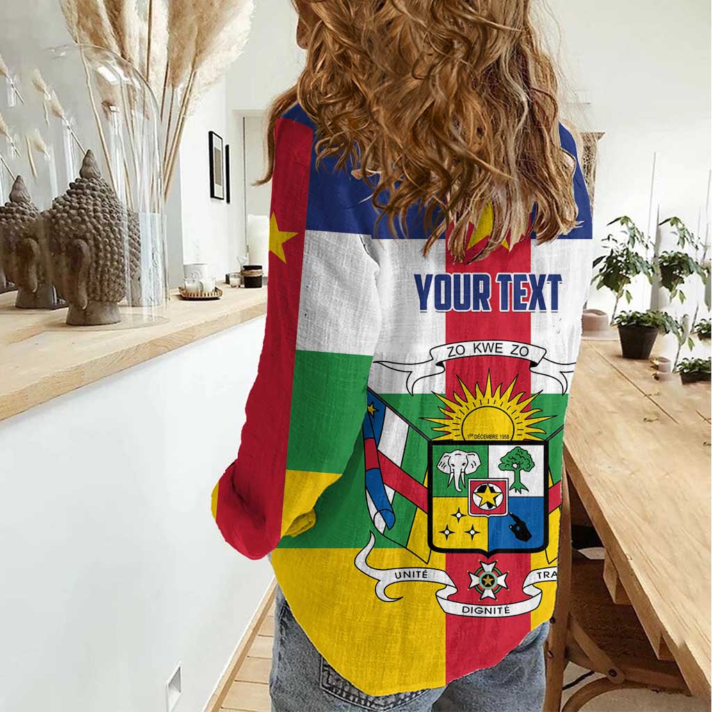 Personalized Central African Republic Women Casual Shirt Zo Kwe Zo Flag Style - Wonder Print Shop