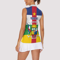 Personalized Central African Republic Women Sleeveless Polo Shirt Zo Kwe Zo Flag Style - Wonder Print Shop