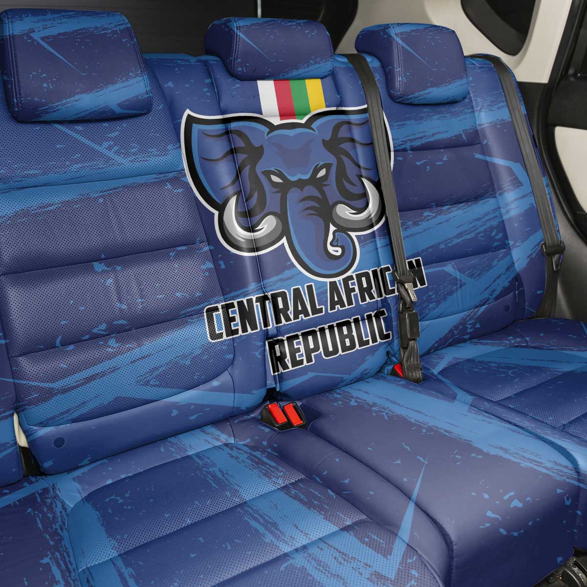 Central African Republic Football Back Car Seat Cover Go Les Fauves - Wonder Print Shop