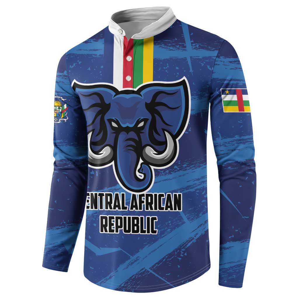 Custom Central African Republic Football Button Sweatshirt Go Les Fauves - Wonder Print Shop
